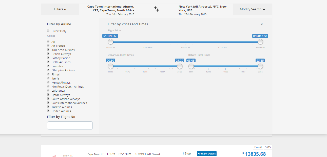 Filter by Flight Number